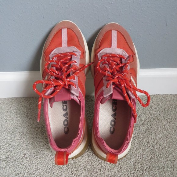 Coach women's citysole G5046 orange/coral red/white runner/sneakers/shoes size 7 - Picture 5 of 10